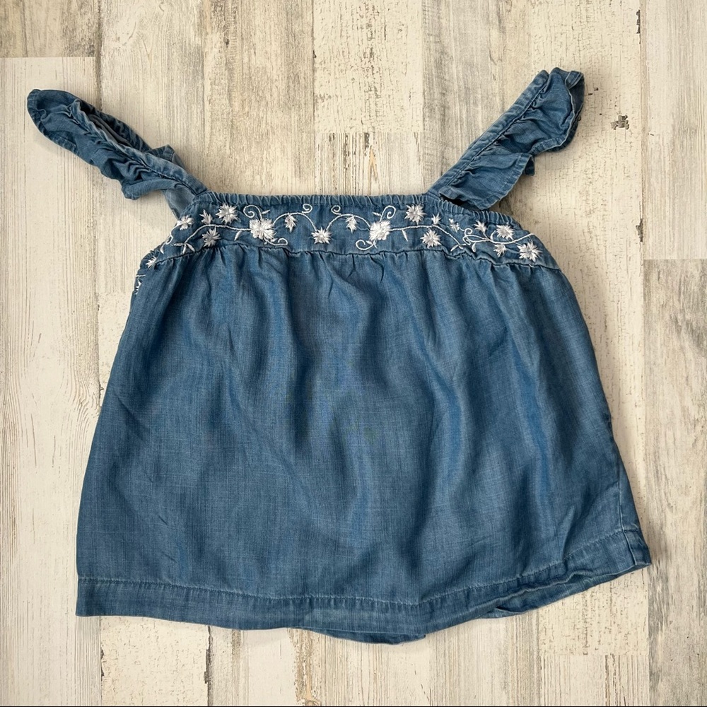 ✨HOST PICK✨ Harper Heritage blue tank top with white detailing